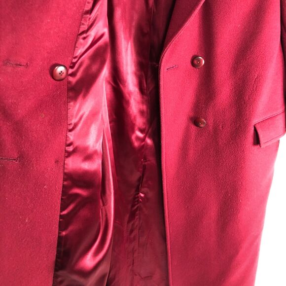 Pendleton Vintage Trench Coat Womens Size 14 Maroon Red 100% Wool Made in USA - Picture 8 of 14